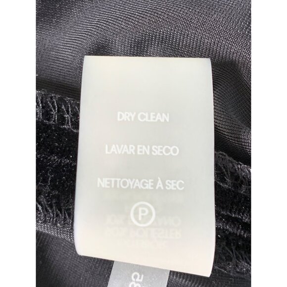 Calvin Klein Black Velvet Dress With Embellished Pouf Sleeves Holiday Size 8 NWT - Picture 11 of 12